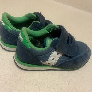 Saucony Kids Navy and Green Sneakers